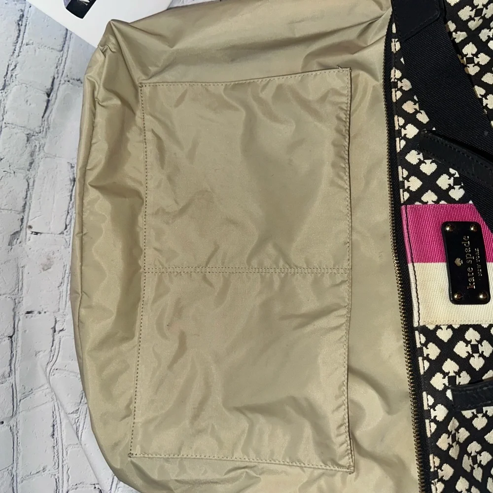 Kate Spade Adaira Diaper Bag or Tote with Pink Stripe EUC
